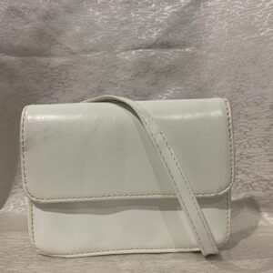 White Leather Mini Sling Bag