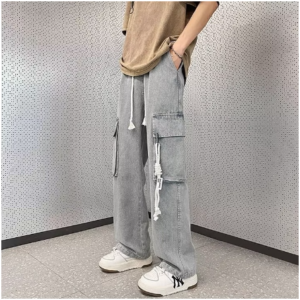 Fashion Solid Color Casual Loose Jeans